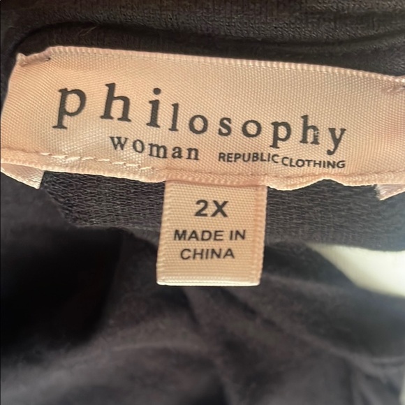 Philosophy Black Long Sleeve Top with Red Heart Patch - Picture 6 of 7